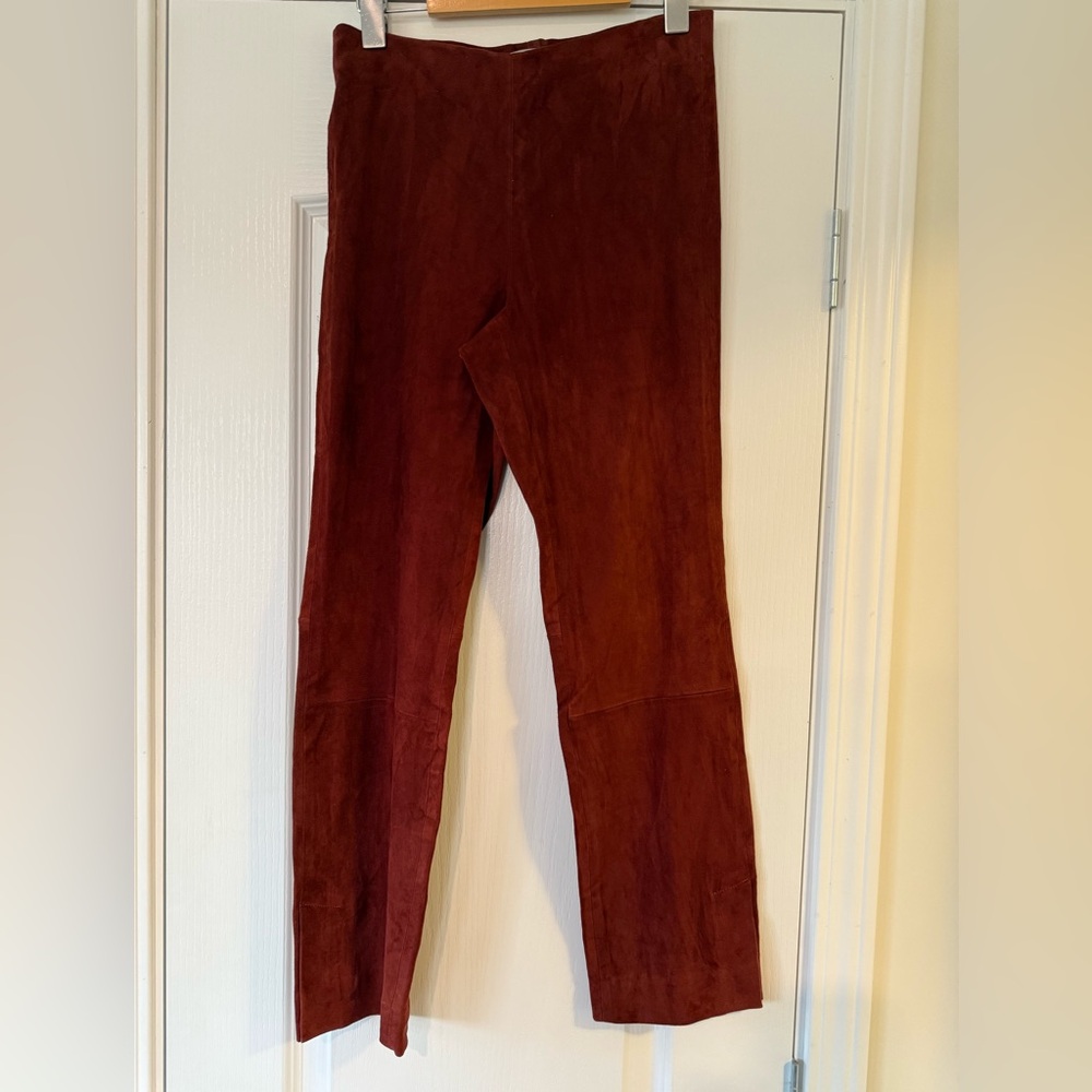Vince Stretch Suede Split Hem Crop Jasper - Picture 6 of 15